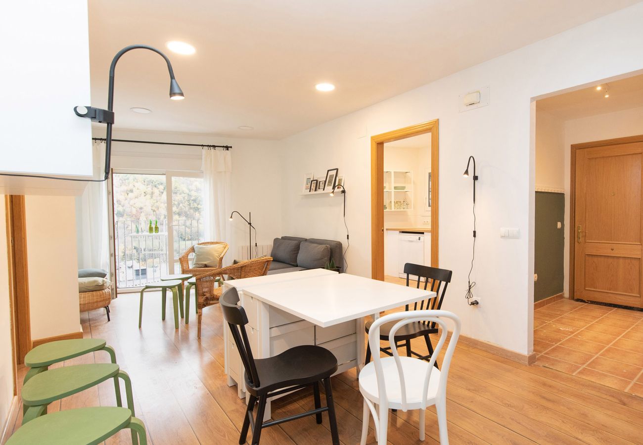 Salón acogedor con luz natural en Panticosa.