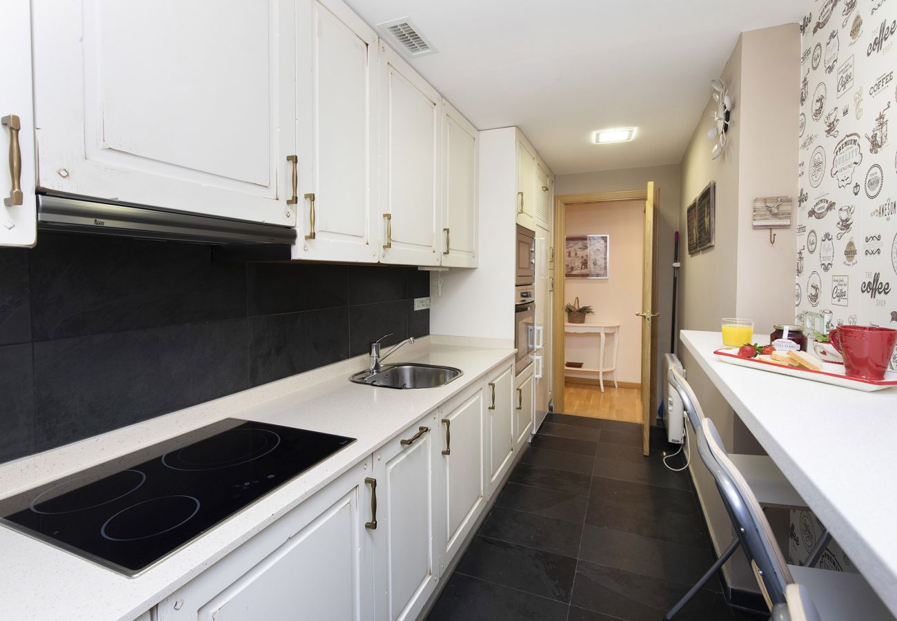 Spacious fully equipped kitchen with good lighting and an excellent layout in Panticosa.