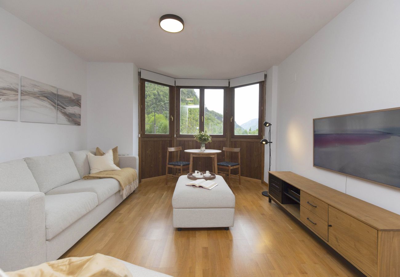 Bright living-dining room in the heart of the Pyrenees in El Pueyo de Jaca.